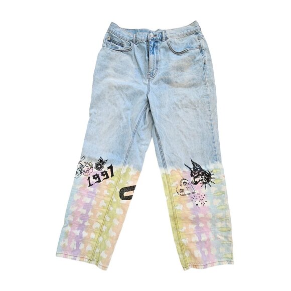 Urban Outfitters BDG High Rise Tie-Dye Cowboy Jeans with Art by Isabel Sz 32 - Picture 2 of 13